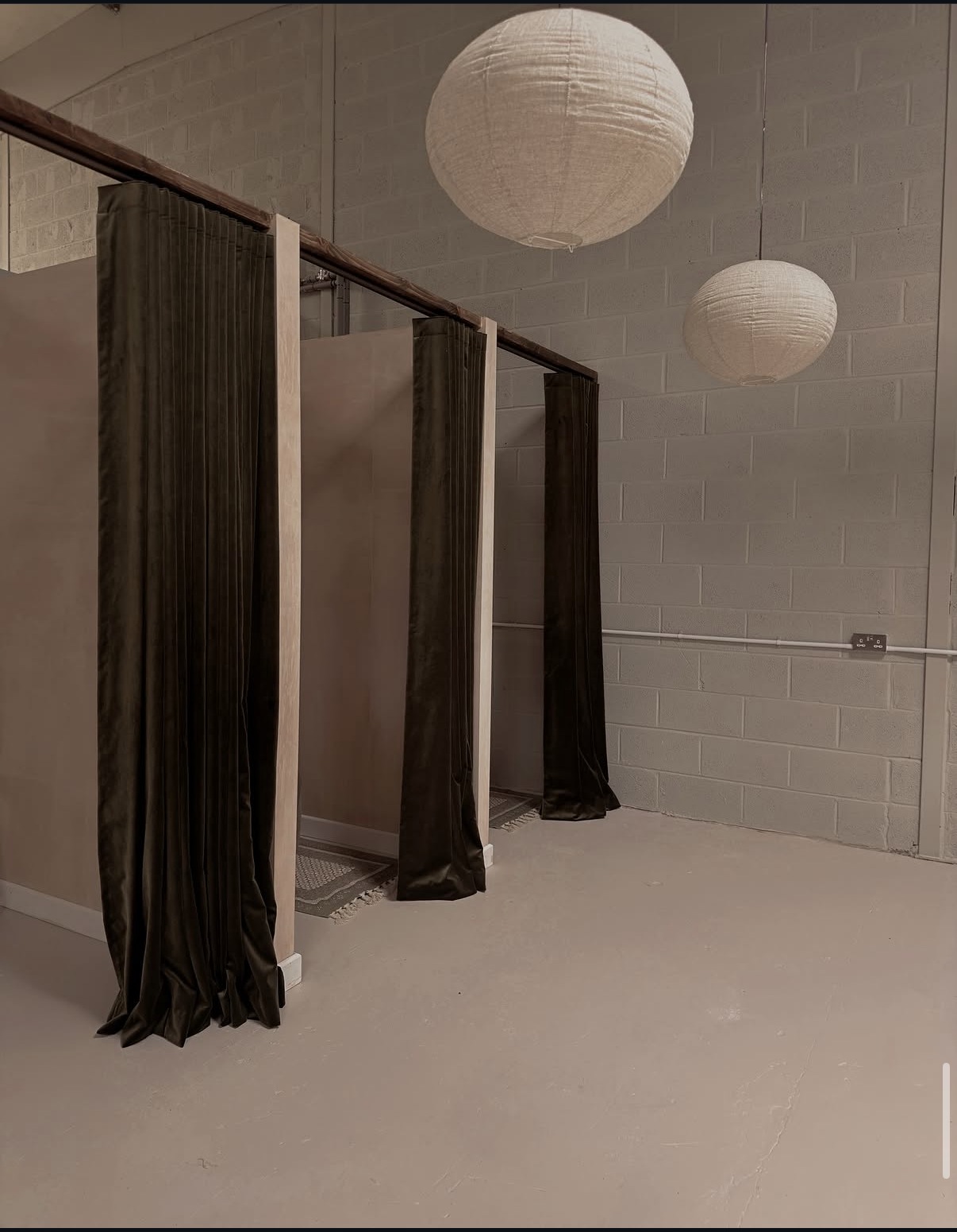 Studio changing room and prep space.